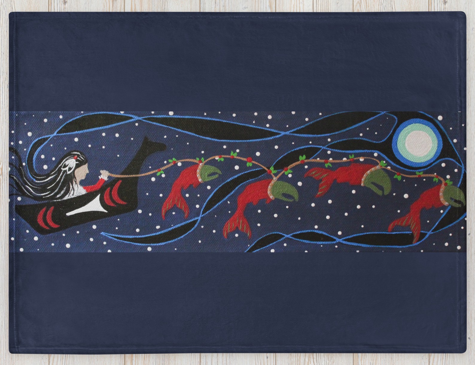 "Sockeye Christmas" Throw Blanket   "Canoe Journey" Coloring Book