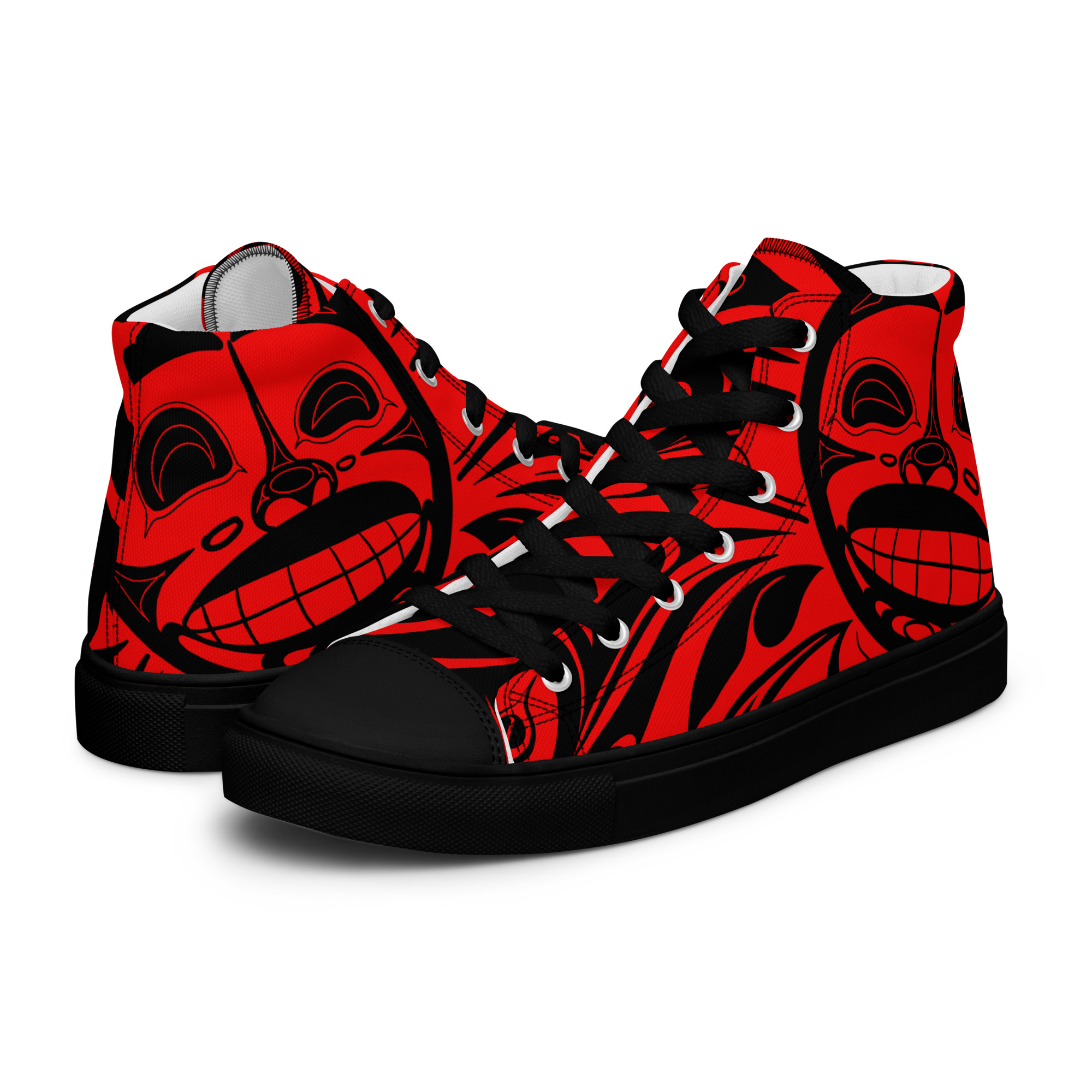 "Raven Steals the Sun" hi-top sneakers by MJ Designs