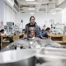 Jodi Webster (Ho-Chunk Nation) in the IAIA Jewelry Studio